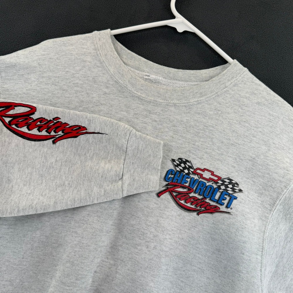 Vtg 90s Chevrolet Racing Crewneck Sweatshirt Chevy Graphic Gray Small S Unisex